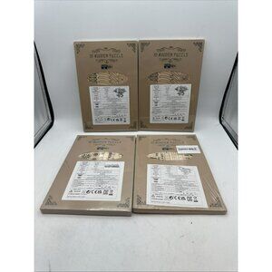 3D Wooden Puzzle Lot Of 4 Airships Airplane And Train By Wenzhou